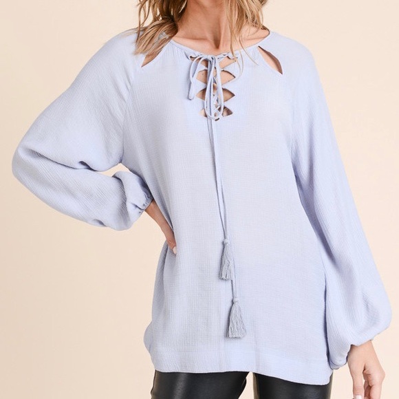 Ash Blue Blouse - Picture 2 of 5